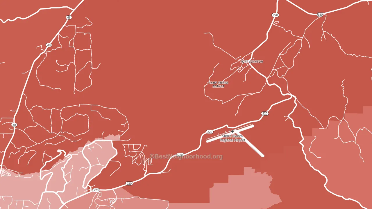 Fort Stanton, NM block-group political-lean map