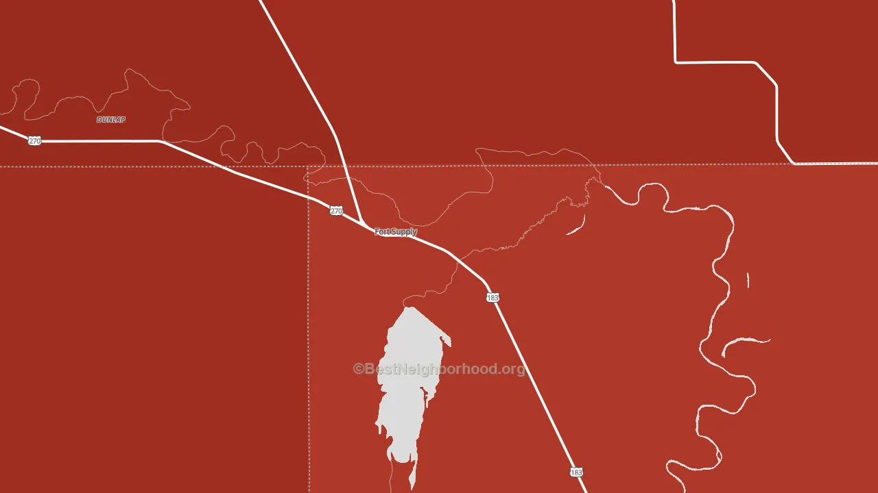 Fort Supply, OK block-group political-lean map
