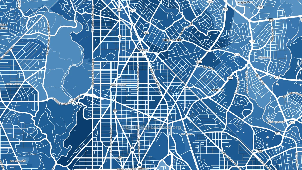Fort Totten-Upper Northeast, Washington, DC block-group political-lean map