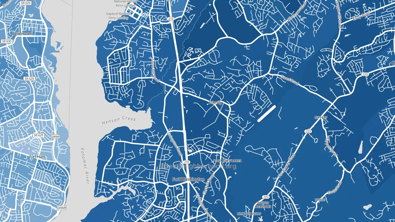 Fort Washington, MD block-group political-lean map