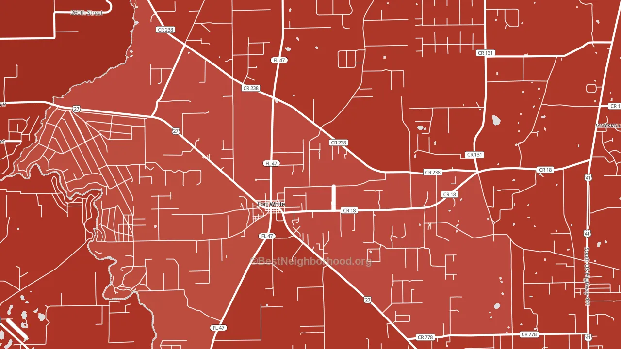 Fort White, FL block-group political-lean map