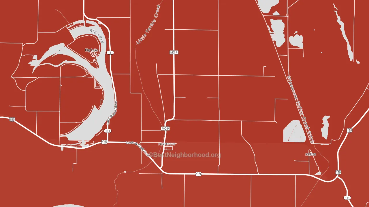 Fortescue, MO block-group political-lean map