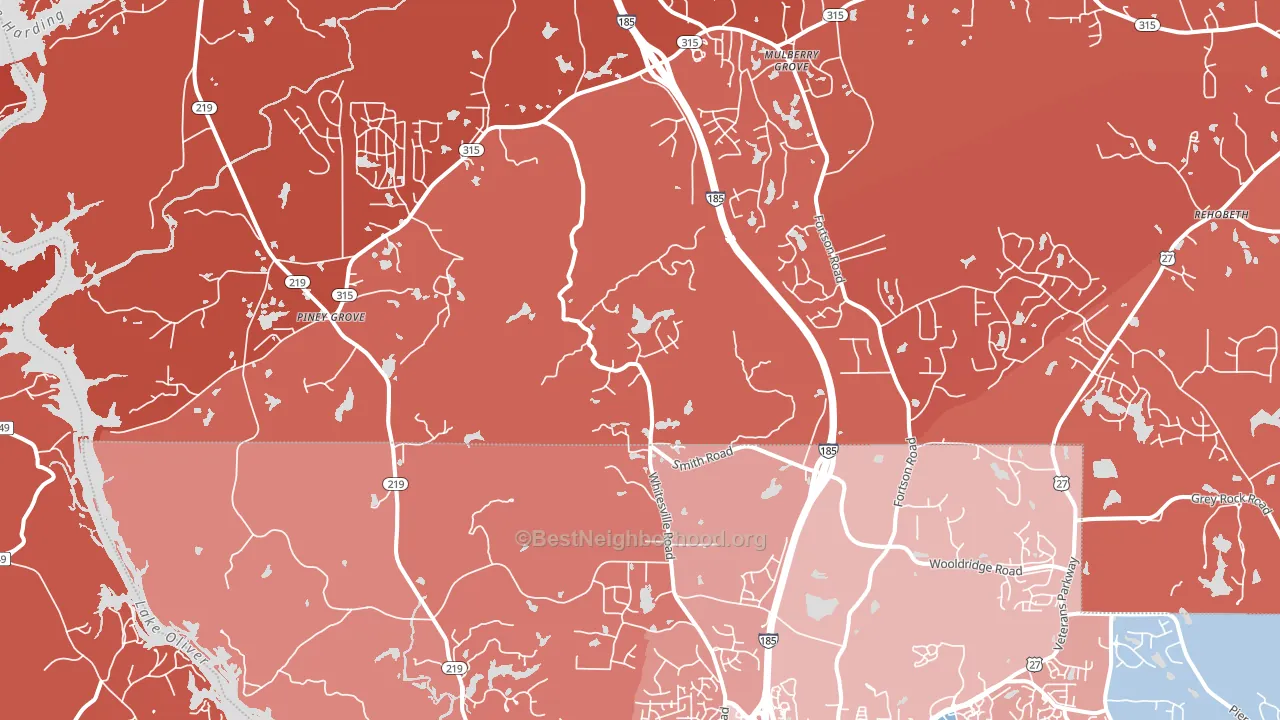 Fortson, GA block-group political-lean map