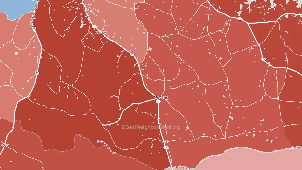 Fortsonia, GA block-group political-lean map