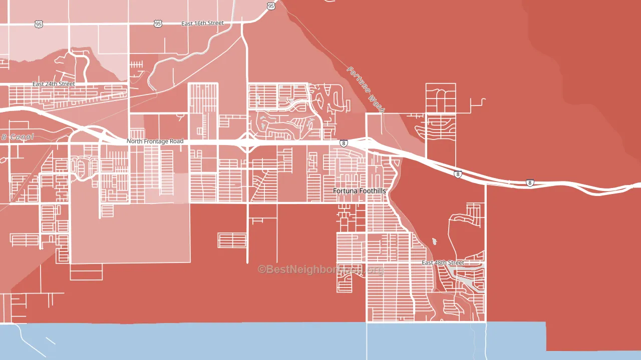 Fortuna Foothills, AZ block-group political-lean map