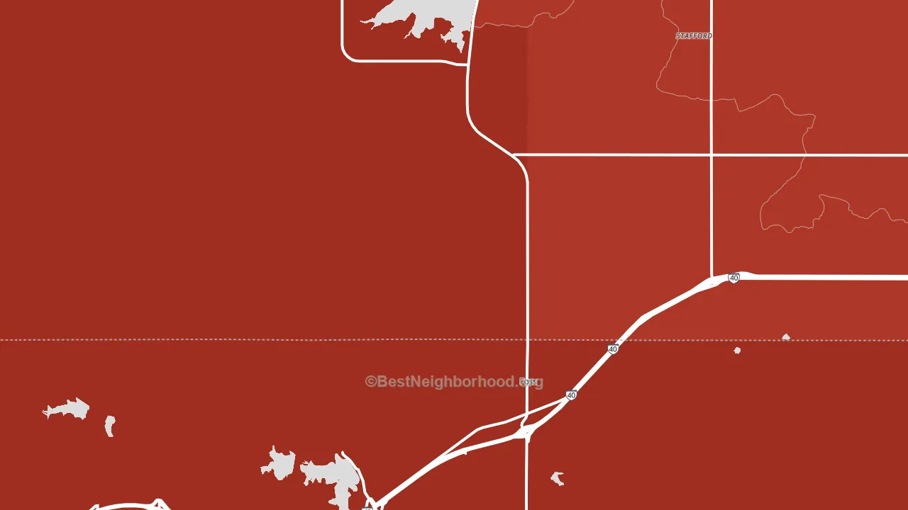 Foss, OK block-group political-lean map