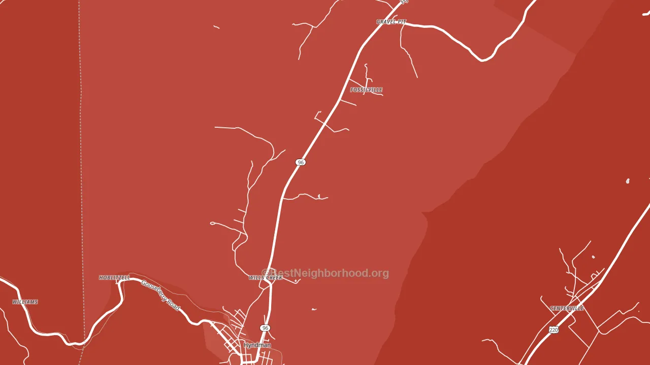 Fossilville, PA block-group political-lean map