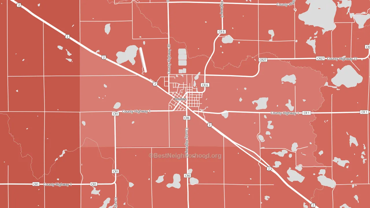 Fosston, MN block-group political-lean map
