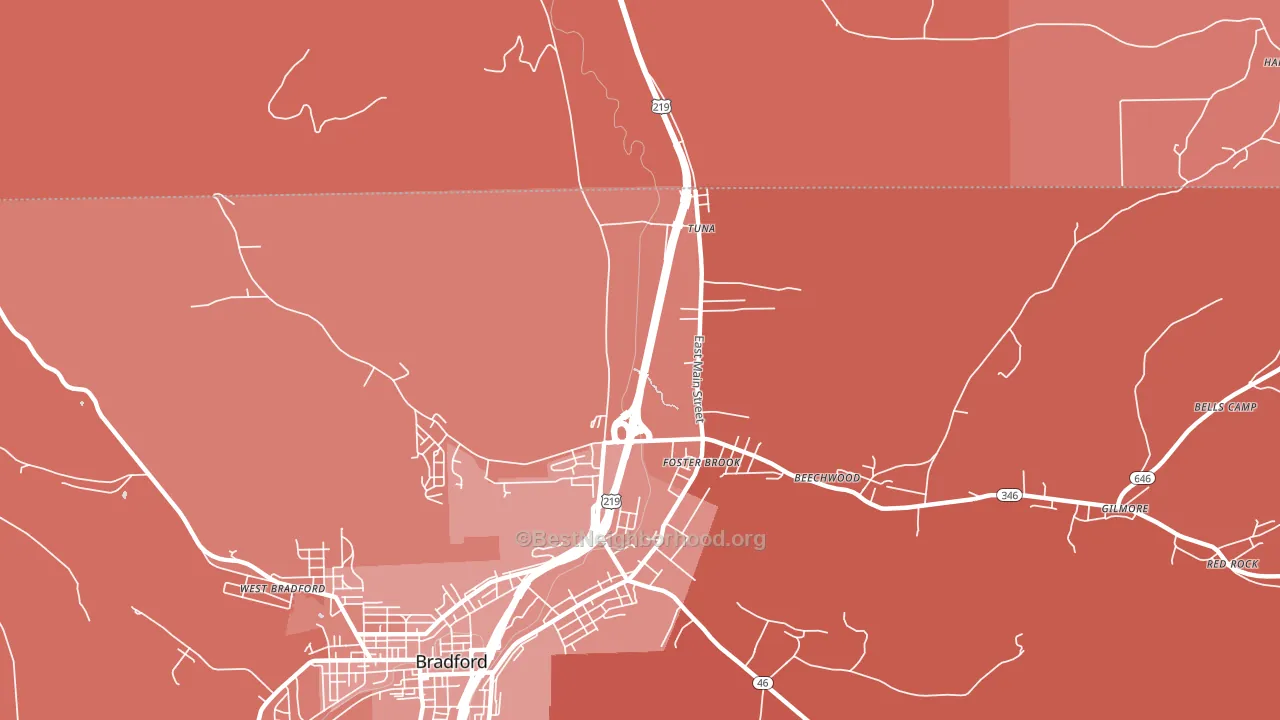 Foster Brook, PA block-group political-lean map