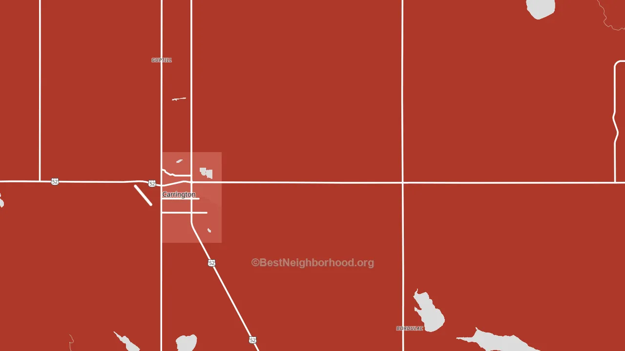 Foster County, ND block-group political-lean map