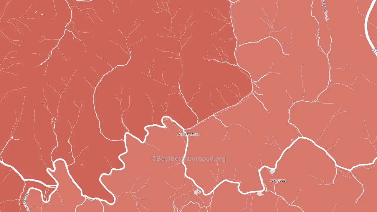 Foster Creek, NC block-group political-lean map