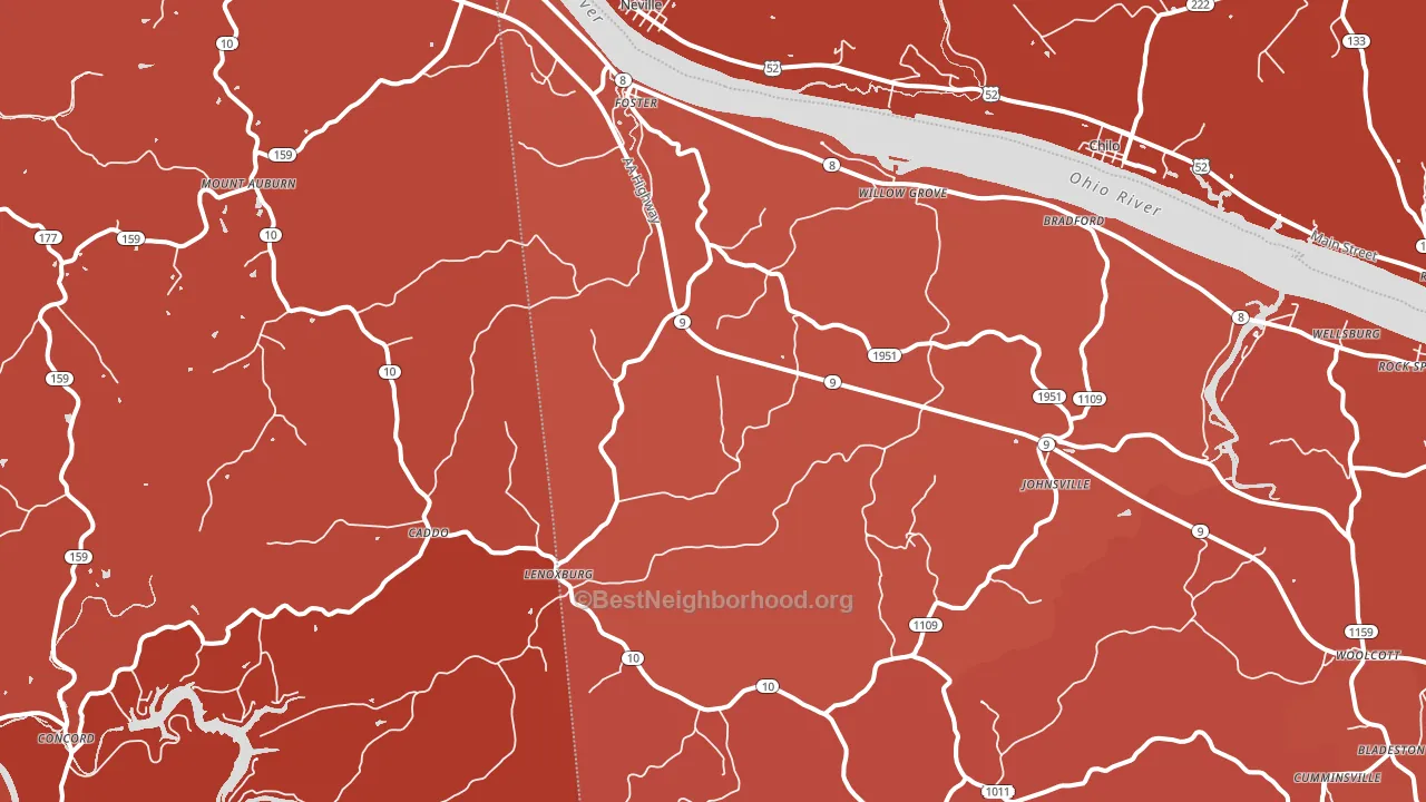 Foster, KY block-group political-lean map