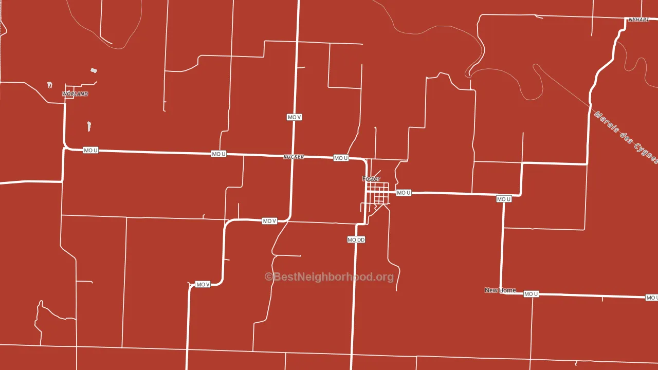 Foster, MO block-group political-lean map