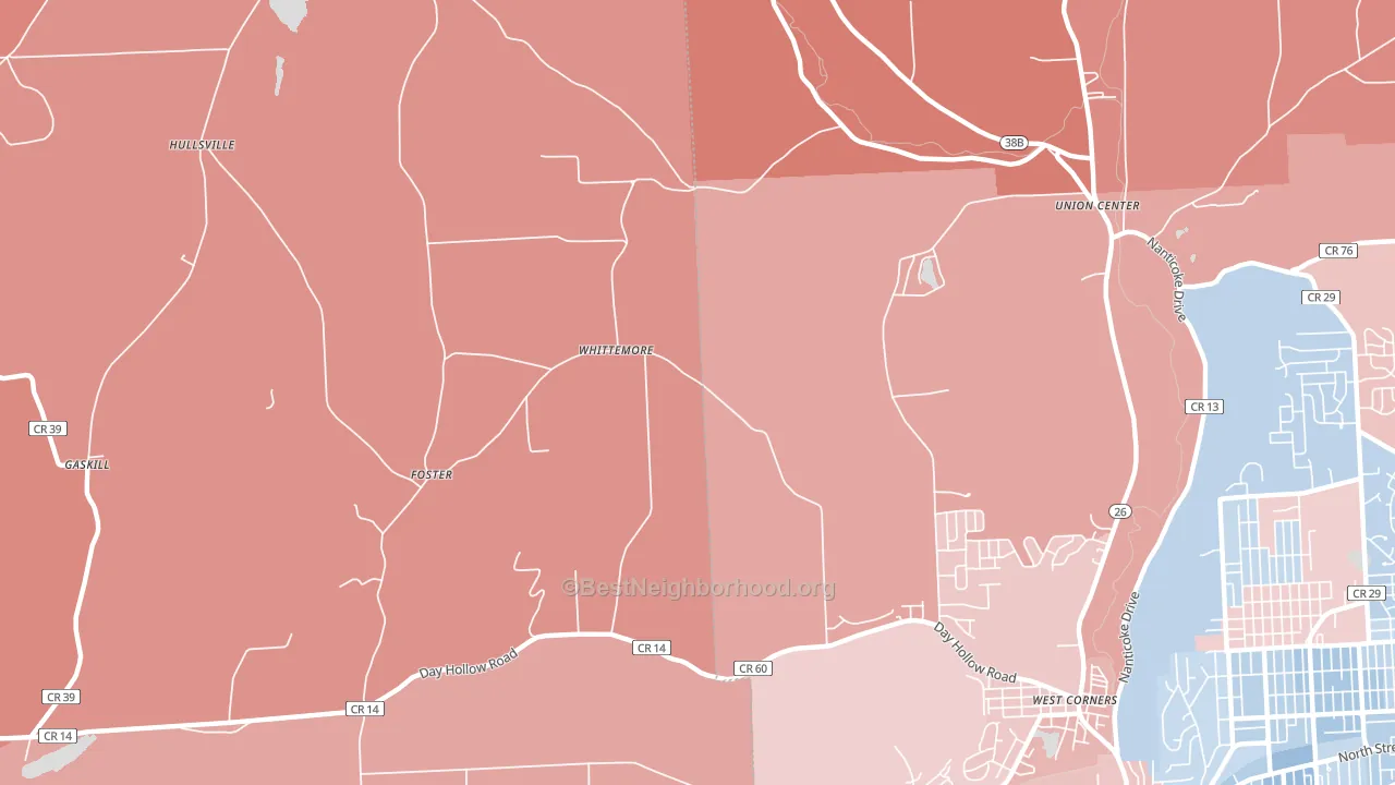 Foster, NY block-group political-lean map