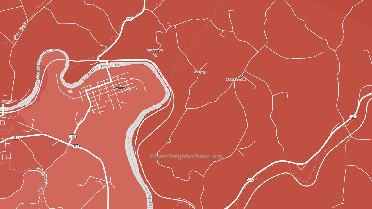 Foster, PA block-group political-lean map