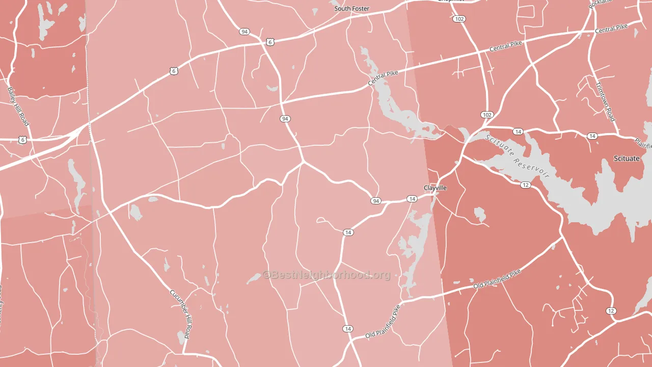 Foster, RI block-group political-lean map