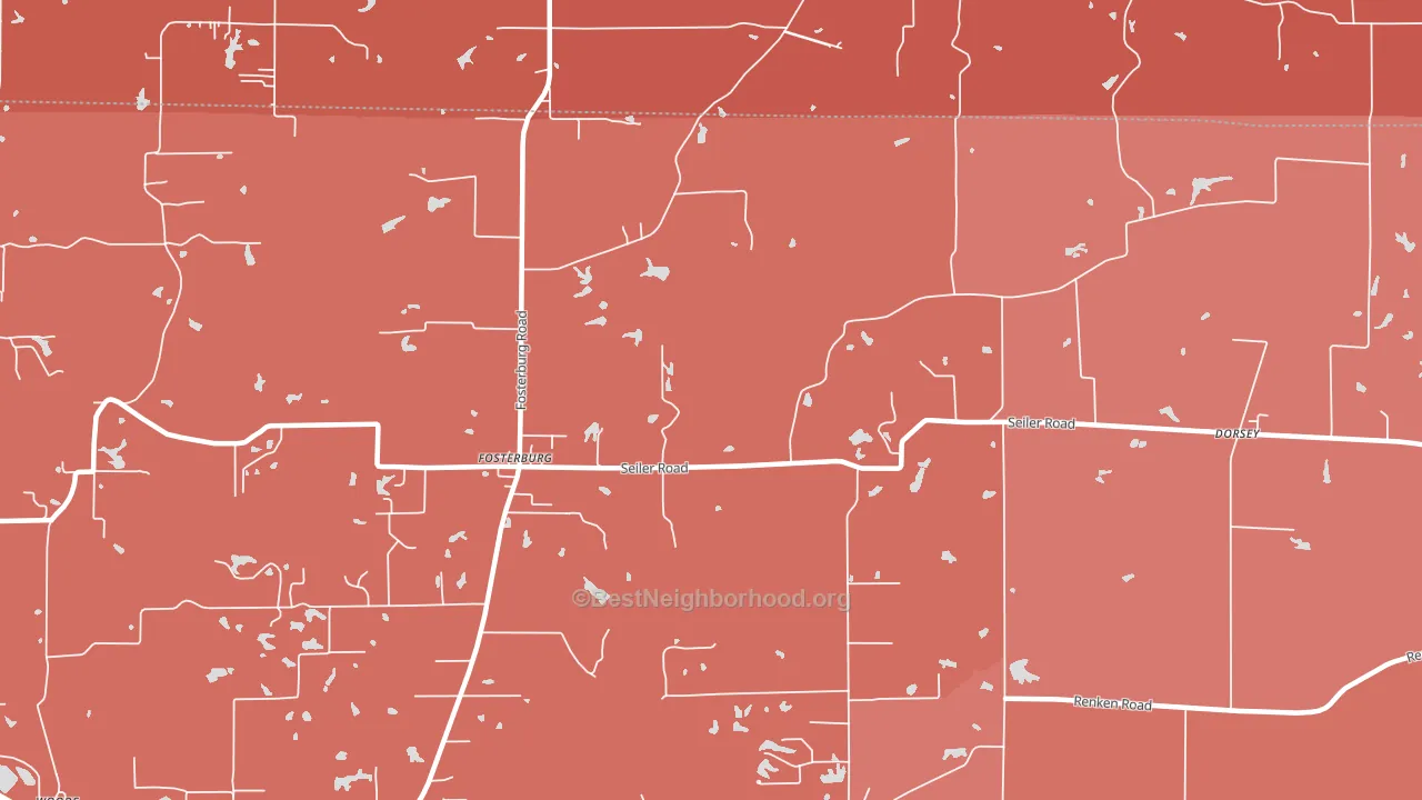 Fosterburg, IL block-group political-lean map