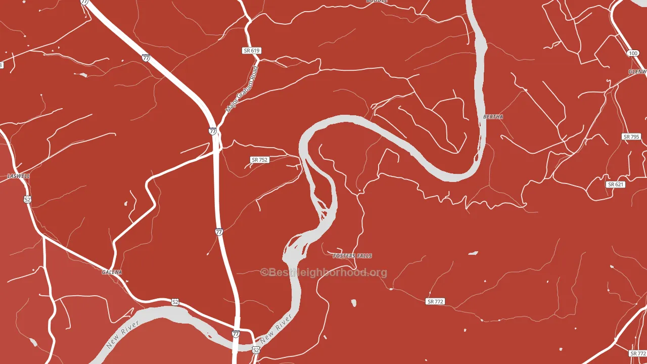Fosters Falls, VA block-group political-lean map