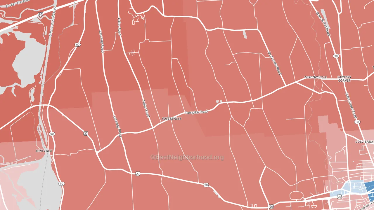 Fosterville, NY block-group political-lean map