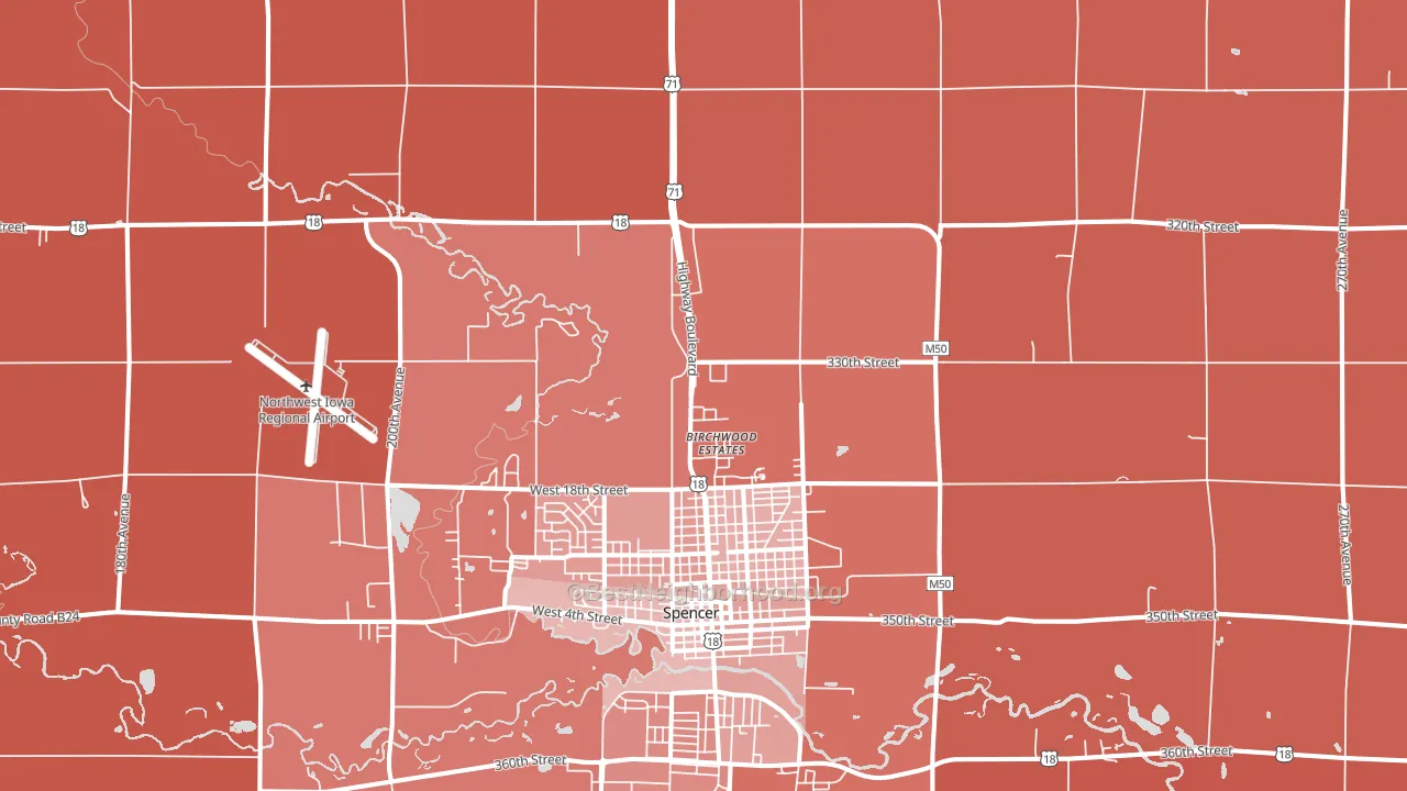Fostoria, IA block-group political-lean map