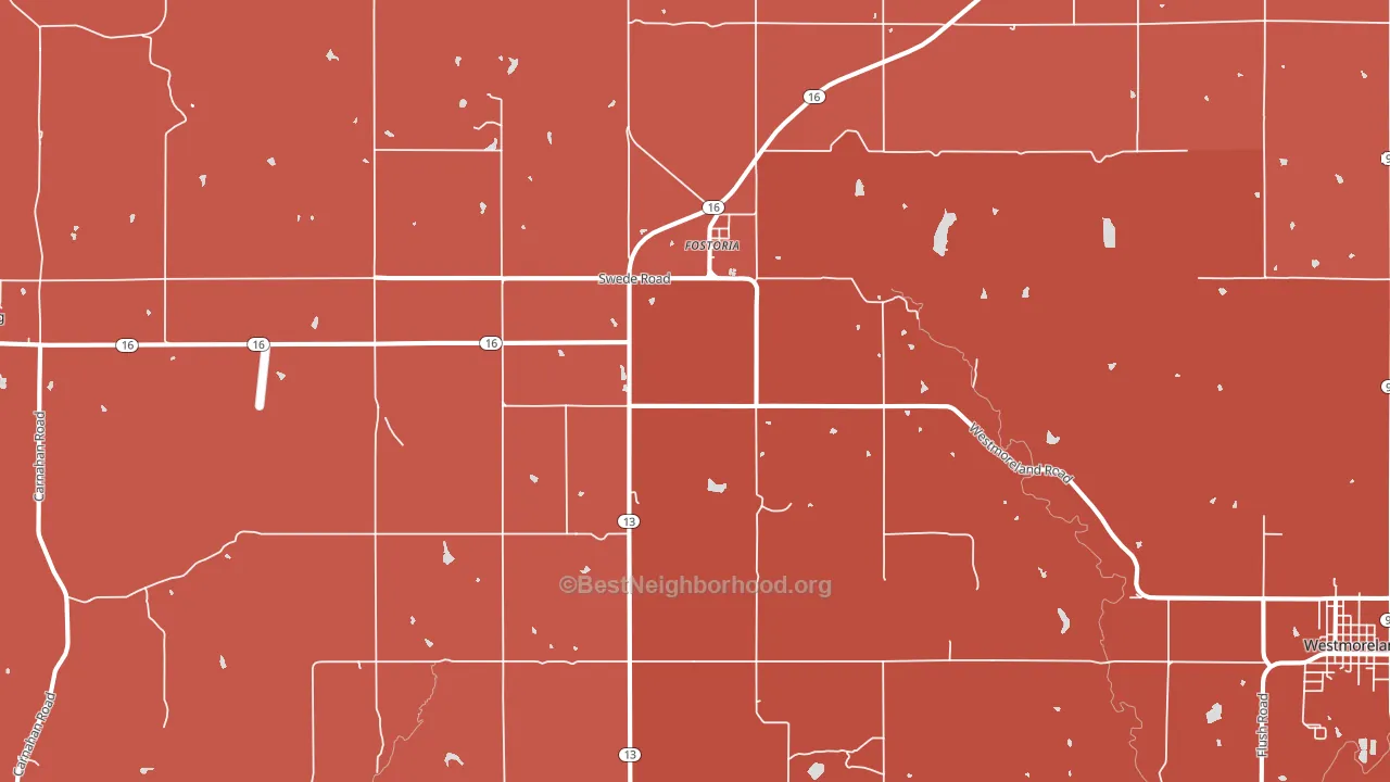 Fostoria, KS block-group political-lean map