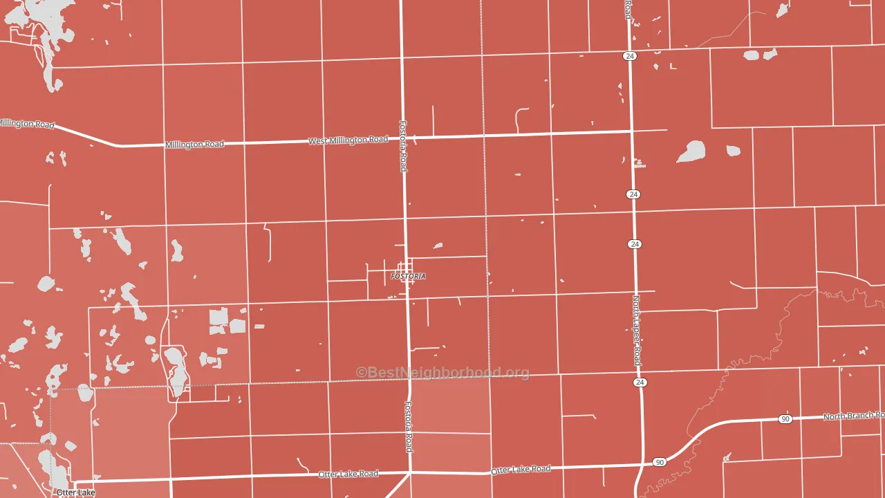 Fostoria, MI block-group political-lean map