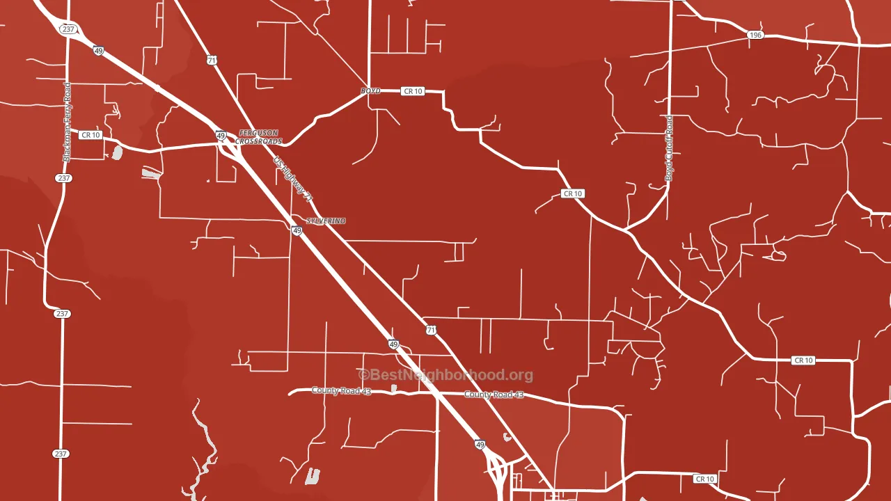 Fouke, AR block-group political-lean map