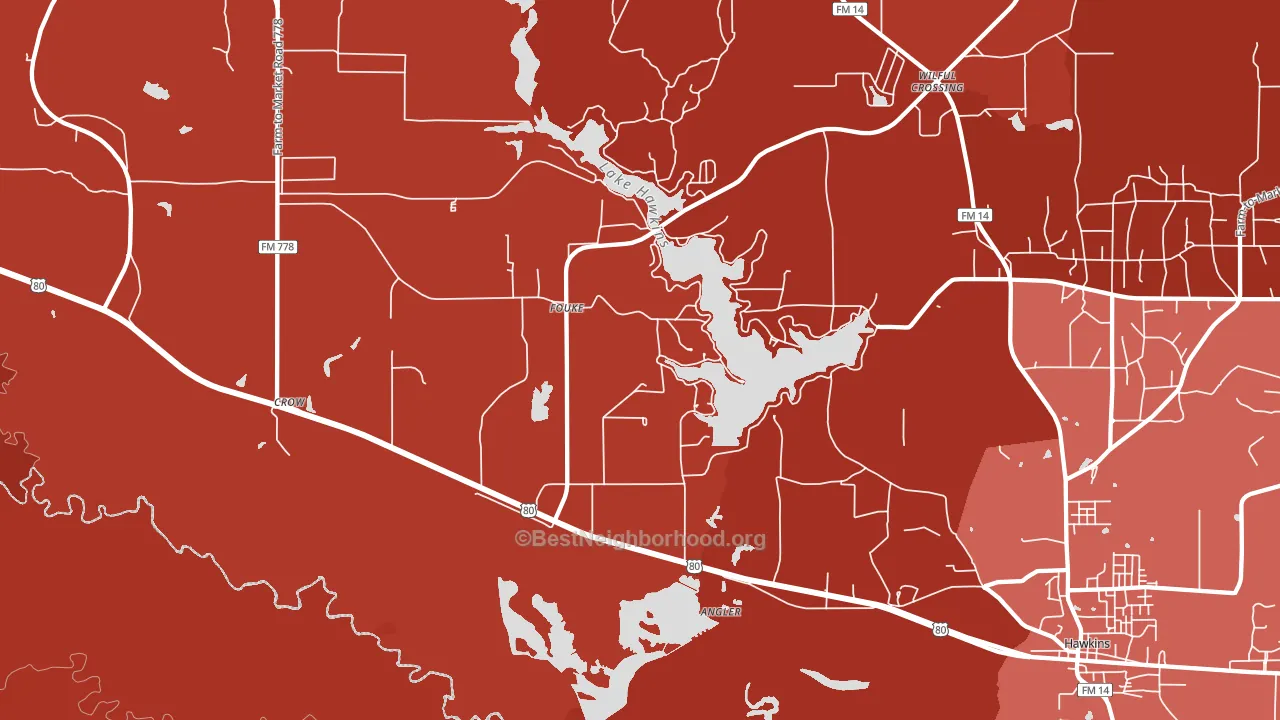 Fouke, TX block-group political-lean map