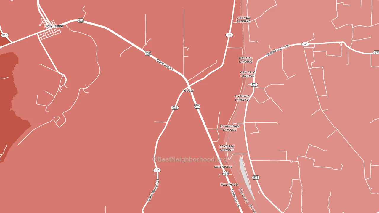 Foules, LA block-group political-lean map