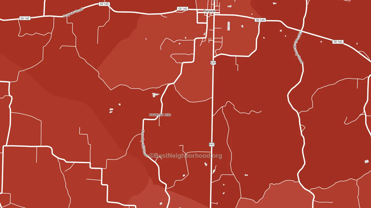 Foundry Hill, TN block-group political-lean map