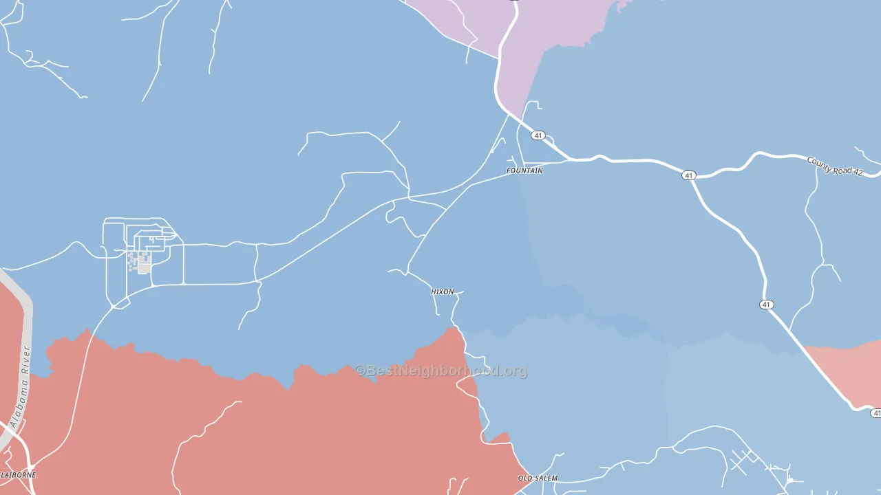 Fountain, AL block-group political-lean map