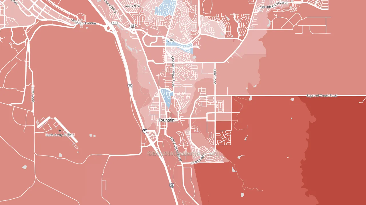 Fountain, CO block-group political-lean map