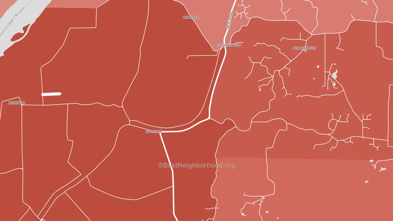 Fountain Gap, IL block-group political-lean map