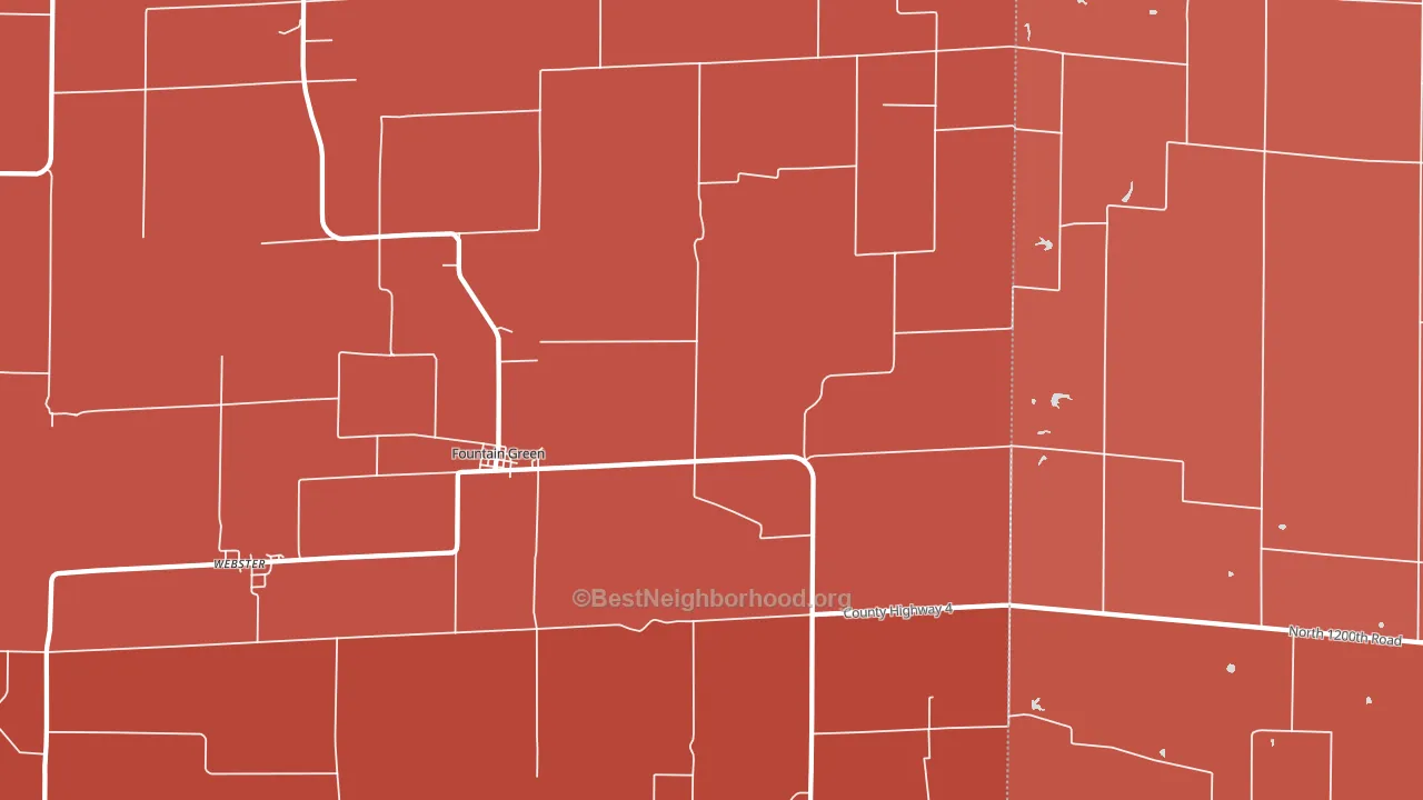 Fountain Green, IL block-group political-lean map