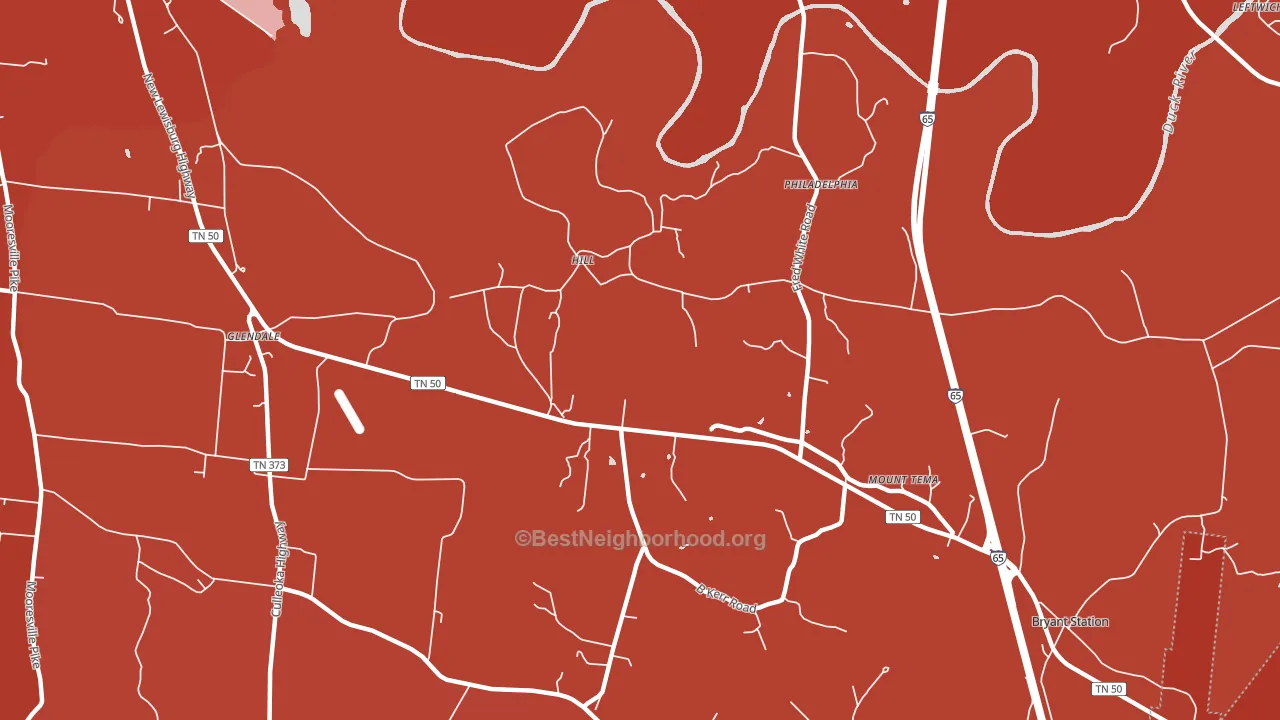 Fountain Heights, TN block-group political-lean map