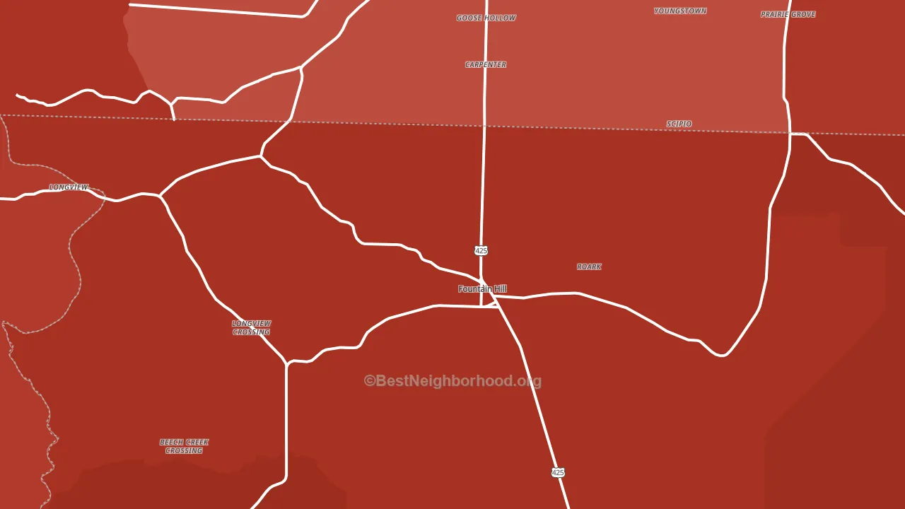 Fountain Hill, AR block-group political-lean map