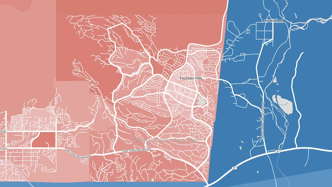 Fountain Hills, AZ block-group political-lean map
