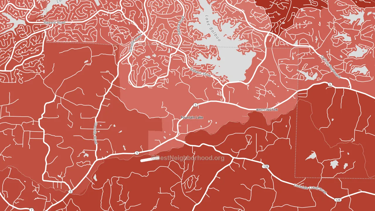 Fountain Lake, AR block-group political-lean map