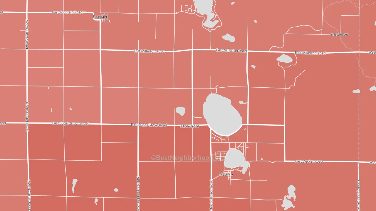 Fountain, MI block-group political-lean map