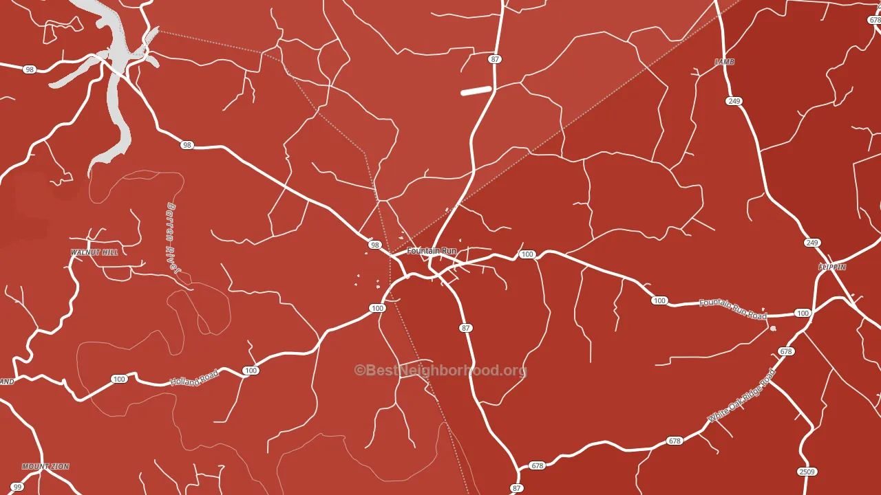 Fountain Run, KY block-group political-lean map