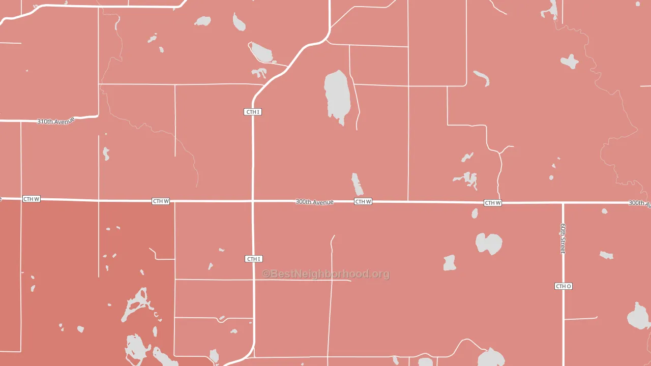 Four Corners, WI block-group political-lean map