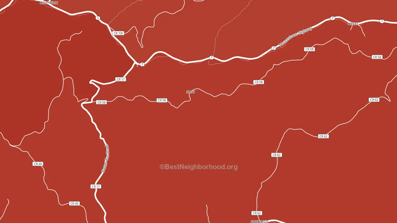 Four Mile, WV block-group political-lean map