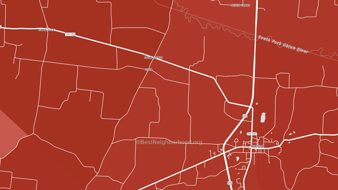 Four Point, TN block-group political-lean map