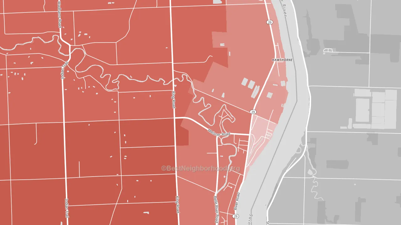 Four Towns, MI block-group political-lean map