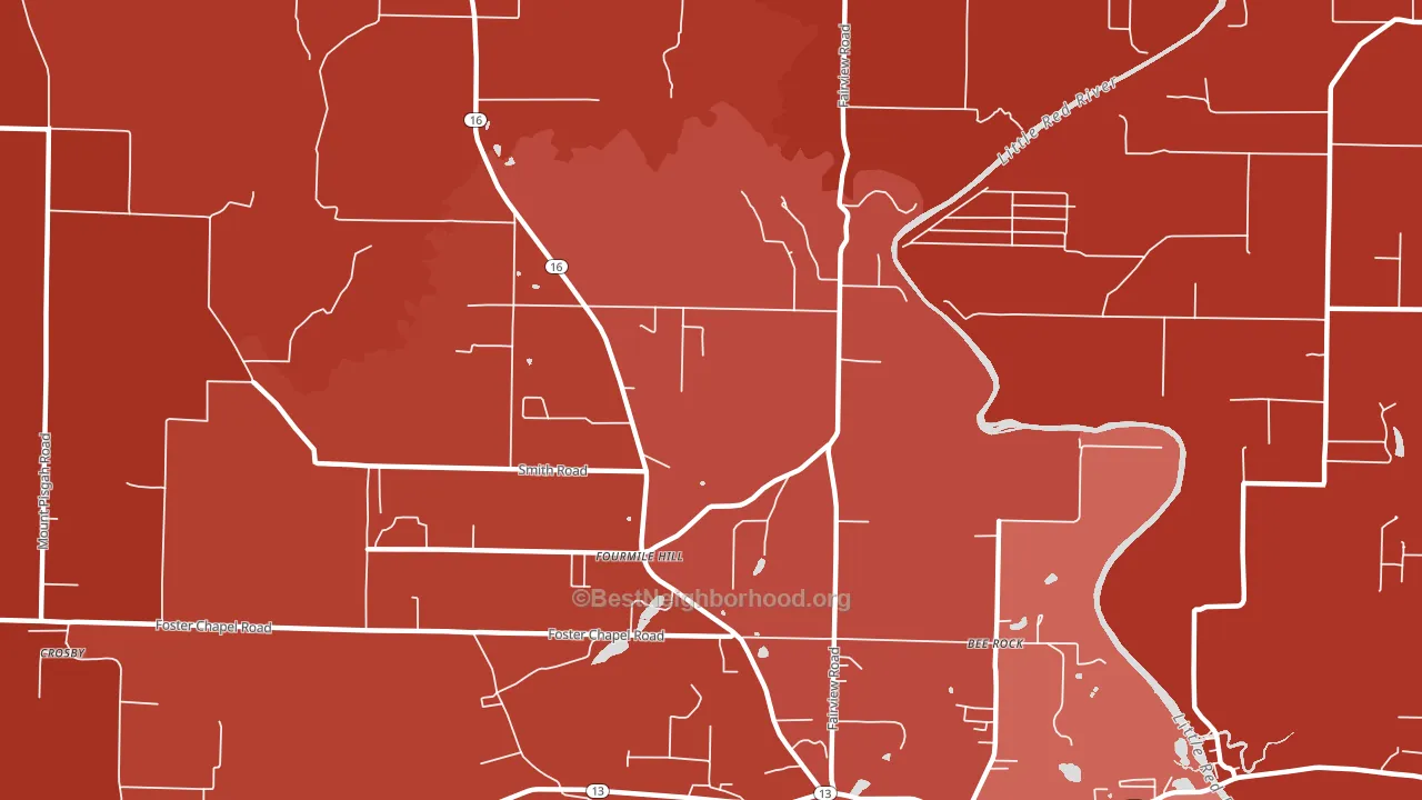 Fourmile Hill, AR block-group political-lean map