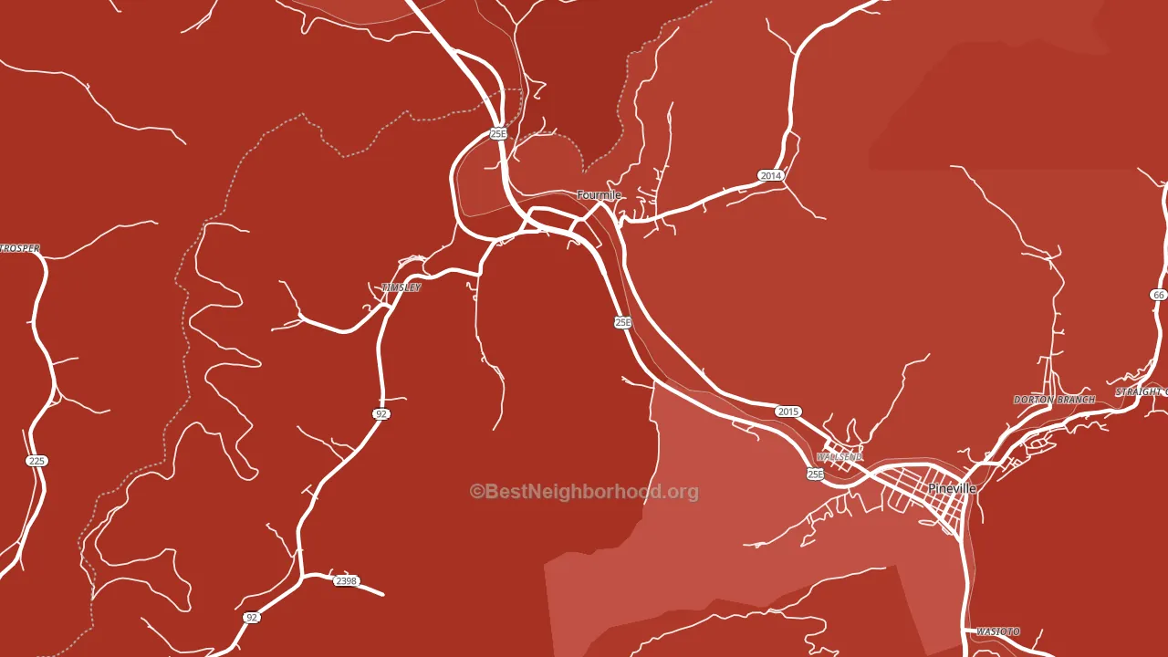 Fourmile, KY block-group political-lean map