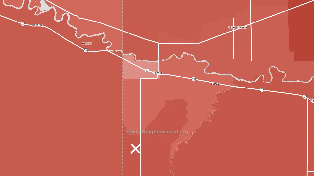 Fowler, CO block-group political-lean map