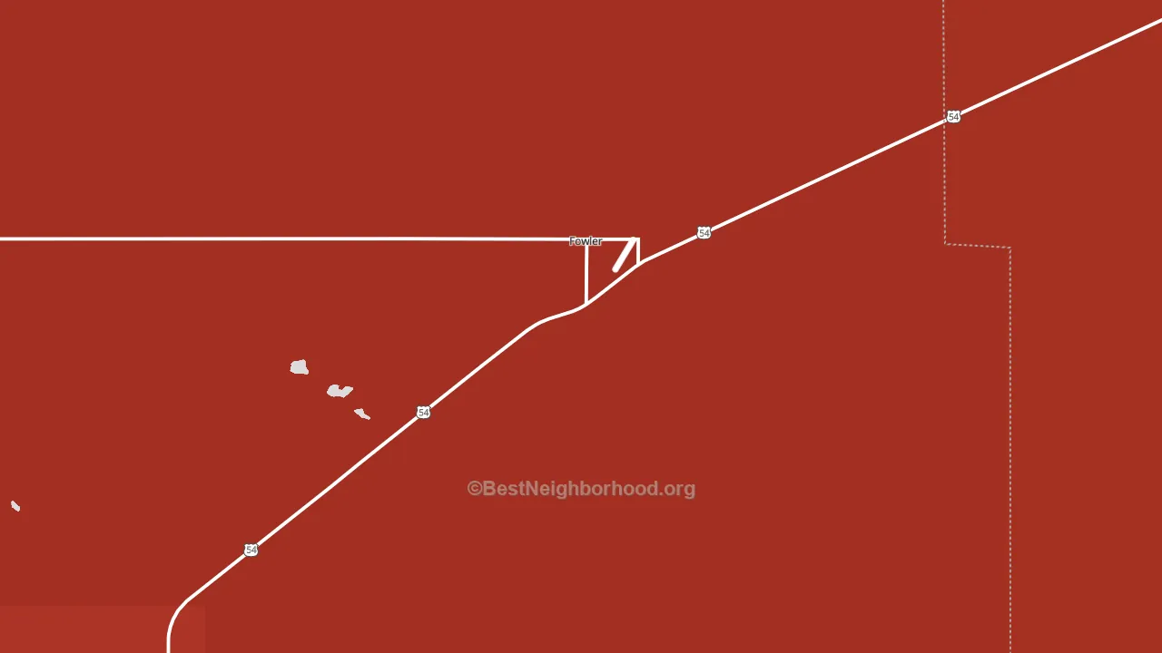 Fowler, KS block-group political-lean map