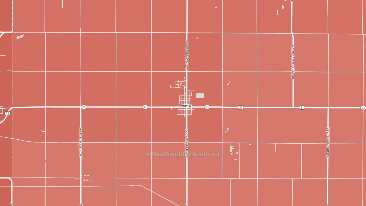 Fowler, MI block-group political-lean map