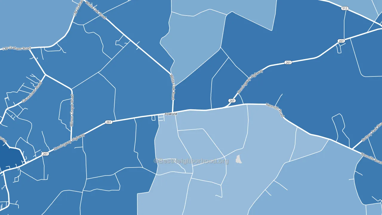 Fowler, SC block-group political-lean map